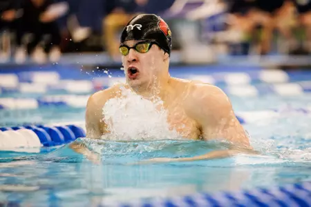 Denis Petrashov swims the breaststroke