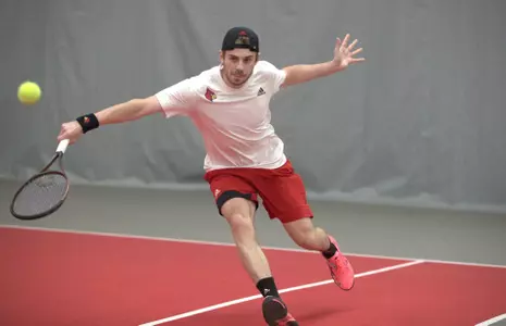 Fabien Salle hits a forehand