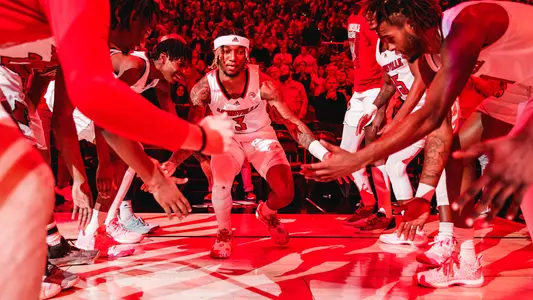 El Ellis is introduced before the game against Clemson on Feb. 18, 2023.