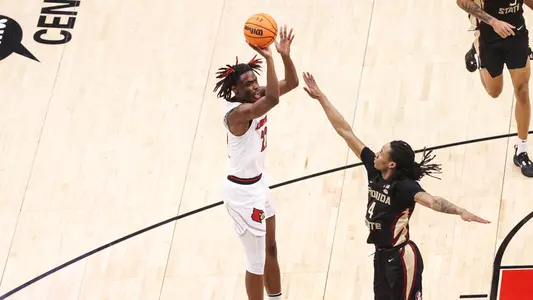 Kamari Lands shoots against Florida State on Feb. 4, 2023.