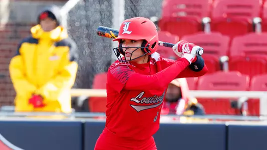 Paige Geraghty at the plate against Pitt