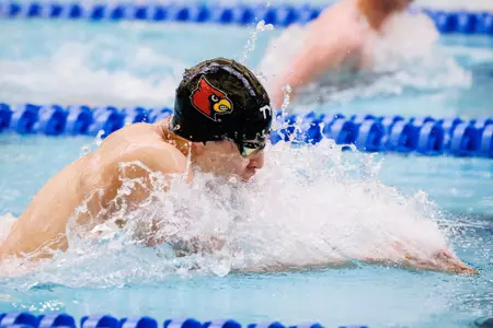 Denis Petrashov swims the breaststroke