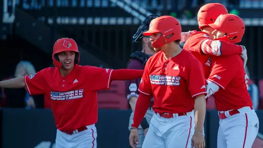 The Cardinals after scoring against Eastern Kentucky.