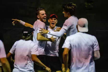 The Cardinals celebrate Andre Steinbach's clinch at ACC Championship