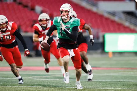 Jack Plummer during the spring game at the L&N Stadium on April 21, 2023.