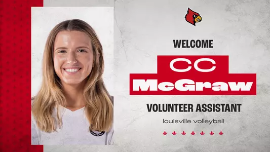 Graphic for the volunteer coach CC McGraw with her headshot