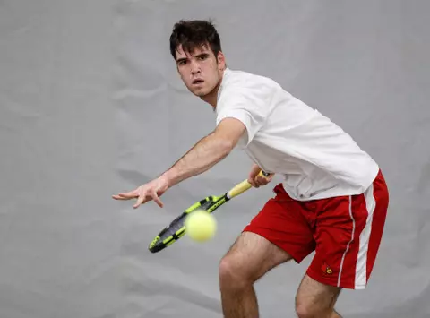 David Mizrahi during the Cardinals match against Georgia State at Bass-Rudd Tennis Center on February 1.