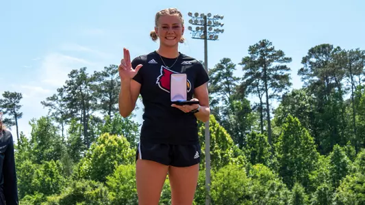 Aliyah Welter earns second place in the women's pole vault at the ACC Outdoor Championships.