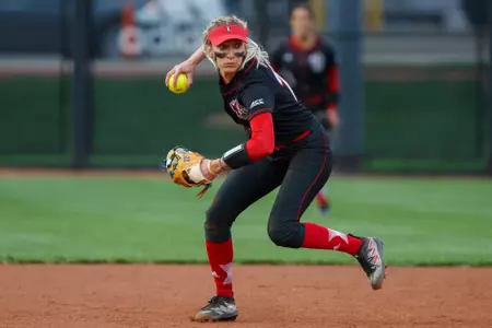 Daisy Hess makes a throw during the game against Notre Dame on April 7th 2023.