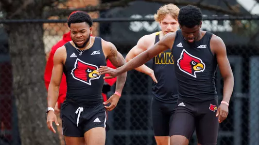 Sterling Warner-Savage and Cameron Miller after the 100m at the Clark Wood Invitational