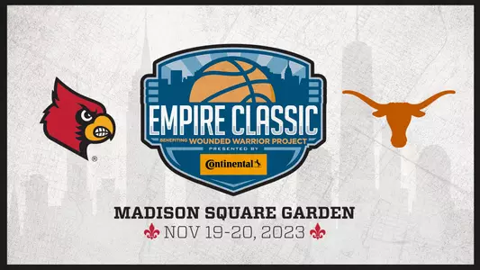 Louisville men's basketball will face Texas in the first round of the 2023 Empire Classic.