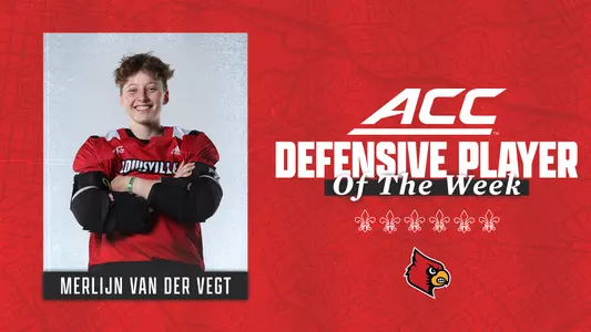 Merlijn van der Vegt ACC Defensive Player of the Week Graphic
