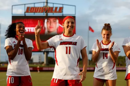 Addie Chester gets announced before the game vs Virginia on September 16 at Lynn Stadium.