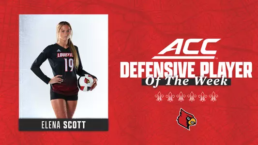 Graphic for Elena Scott being named Defensive Player of the Week