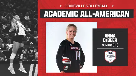 Graphic for Anna DeBeer being named Academic All-American