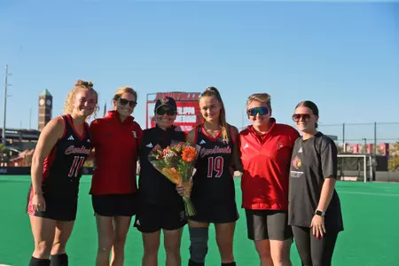 Field hockey senior day photo following the game against Duke