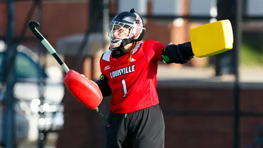 Brandelynn Heinbaugh directs the defense in the game against Northwestern