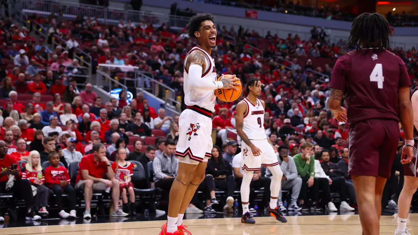 Terrence Edwards Jr. celebrates against Bellarmine on Nov. 19, 2024