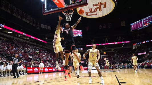 Terrence Edwards Jr. shooting a layup at Florida State on December 21, 2024
