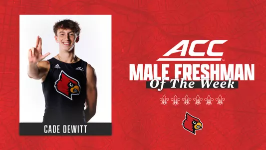 Cade DeWitt wins ACC Men's Freshman of the Week on Feb. 13, 2024.
