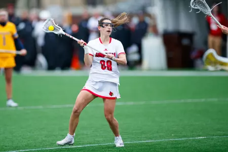 Nicole Perroni looks to pass the ball during the game against Marquette on February 16, 2024.