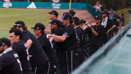 The Louisville dugout against UConn.