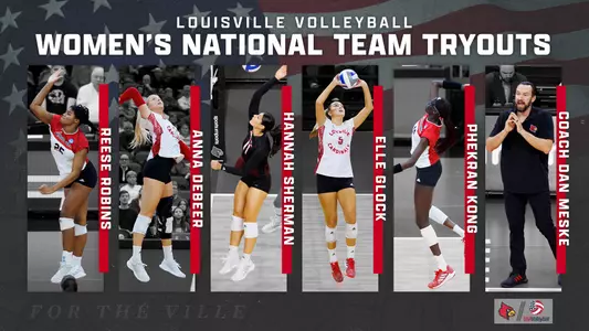 Graphic showing five Cardinals who were chosen for the US National Team Tryouts