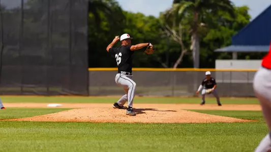 Sebastian Gongora pitching in the Dominican Republic.