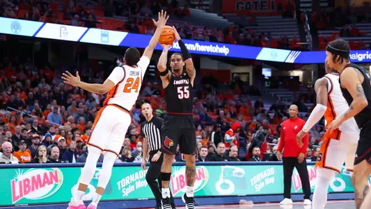 Skyy Clark shoots the ball at Syracuse on Feb. 7, 2024.