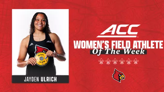 Jayden Ulrich wins ACC Women's Field Athlete of the Week on Apr. 16, 2024.