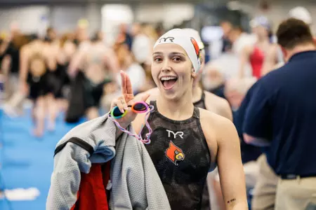 Gabi Albiero smiles on deck after prelims