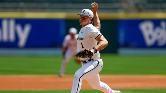Patrick Forbes pitching at the ACC Championship against Miami.