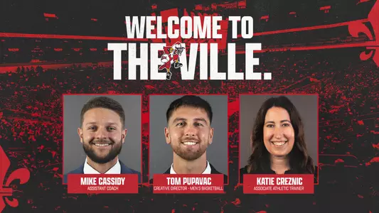 Graphic for staff announcement for Mike Cassidy, Tom Pupavac and Katie Creznic