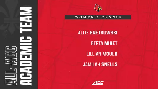 graphic with names of Tennis All-ACC Academic honorees