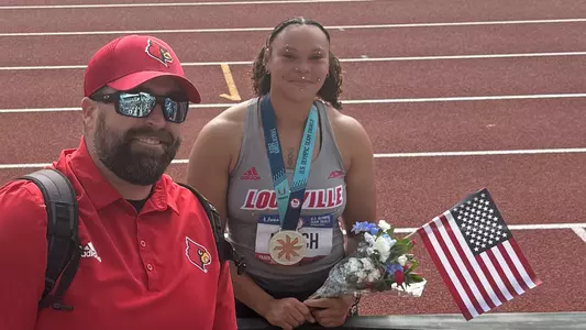 Jayden Ulrich and coach Cory Martin at USA Track & Field Olympic Trials