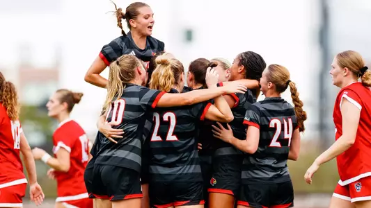 Mackenzie Geigle celebrates after scoring against NC State at Lynn Stadium on September 29.