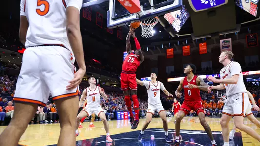 Aboubacar Traore goes up for a layup at Virginia on January 4, 2025 in Charlottesville, Va.