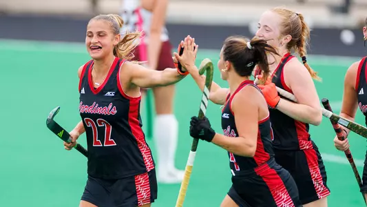 Louisville field hockey celebration vs. Bellarmine