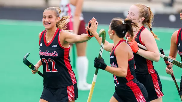 Louisville field hockey celebration vs. Bellarmine