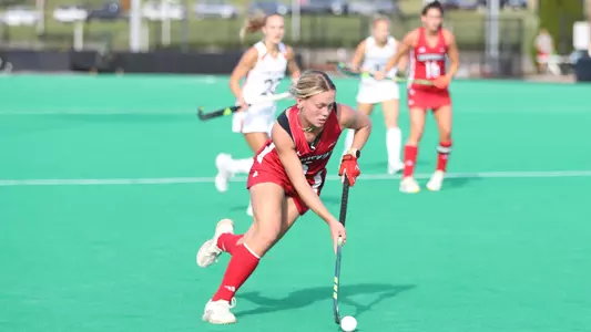 Sophia Parker with the ball in the game against Virginia