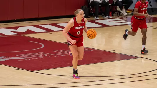 Laura Ziegler dribbles against ETSU