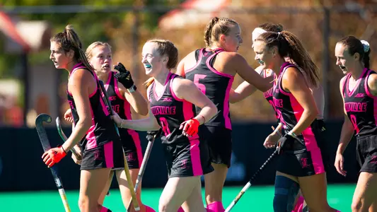 Louisville field hockey celebration