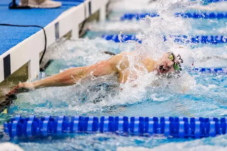 Denis Petrashov makes the turn in the 100 breaststroke