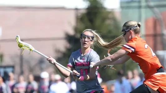 Lauren Figas with the ball against Virginia Tech