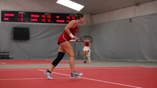 Allie Gretkowski celebrates after a point