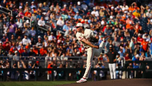 Patrick Forbes pitching against Oregon State.
