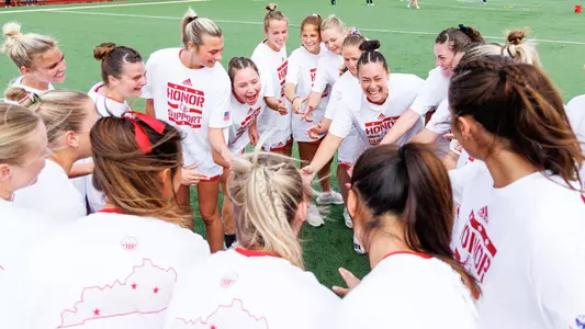 Louisville Lacrosse pregame huddle vs. Stanford