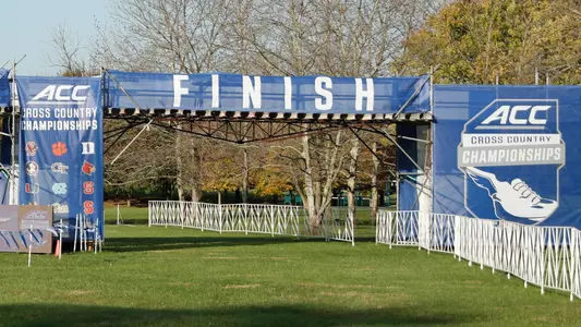 Finish line at 2017 ACC Cross Country Championships