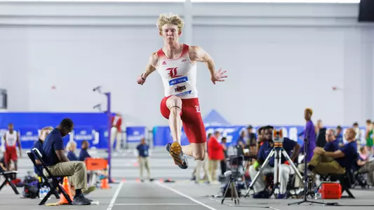 Miller Jones competes in the triple jump at the 2025 ACC Indoor Championships
