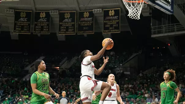 Reyna Scott makes a layup against Notre Dame
